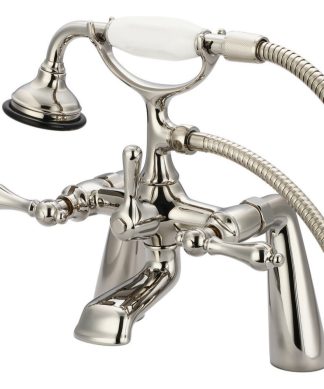 Vintage Classic Deck Mount Tub Faucet With Handshower, Polished Nickel Pvd Finis