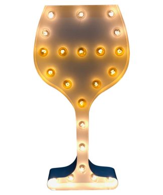 2 Foot White "White Wine Glass" Icon