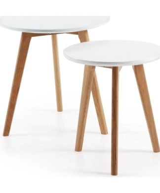 White Round Nesting Table Set | La Forma Brick