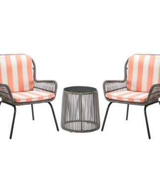 3 Piece Rattan Seating Group, Blush