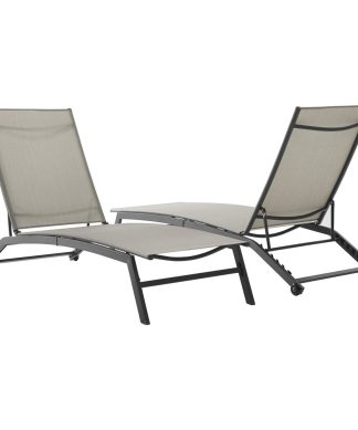 Weaver 2-Piece Outdoor Sling Chaise Lounge Set, 2 Lounge Chairs