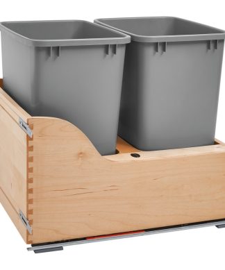 Wood Pull Out Trash/Waste Container With Soft Close, 18", 35 qt./8.75 gal