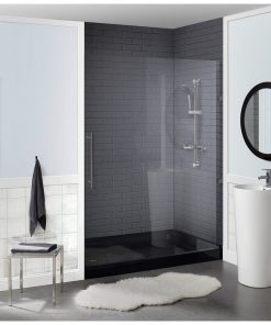 Voltaire 60"x36" Acrylic Black, Single-Threshold Shower Base, Left Drain
