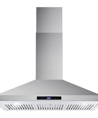 36 in. Ducted Wall Mount Range Hood with Permanent Filters in Stainless Steel