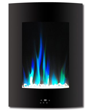 19.5" Vertical Electric Fireplace, Black