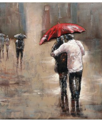 "Rain" Wall Art Mixed Media Iron Hand Painted Dimensional Wall Sculpture