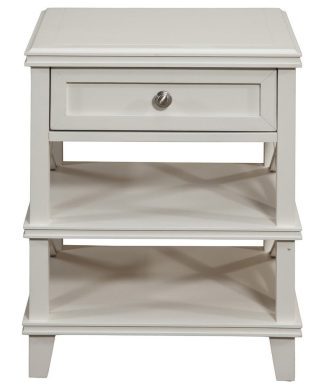 White 1 Drawer With Shelves Nightstand