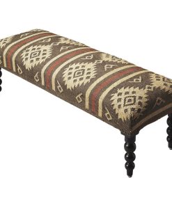 Wool Jute Upholstered Bench