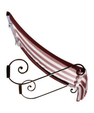 3' Charleston Window Awning, 24" Hx12" D, Burgundy And Tan