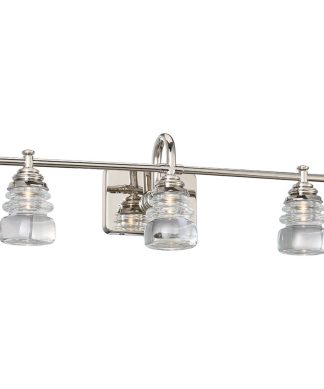 WAC Lighting Rondelle LED 3 Light Bath and Wall Light, Polished Nickel
