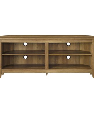 58" Transitional Wood Corner TV Stand - Reclaimed Barnwood