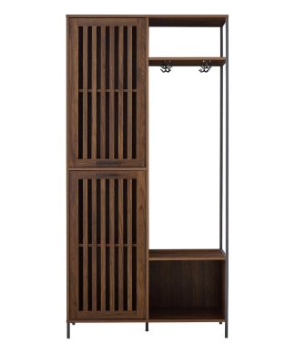 72 Slat Door Metal and Wood Hall Tree