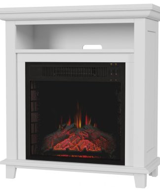 29" Electric Fireplace TV Stand, White