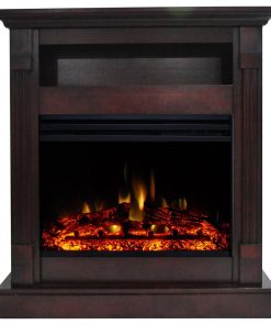 33.9x10.4x37 Sienna Fireplace Mantel with Deep & Enhanced Log Insert - Ma