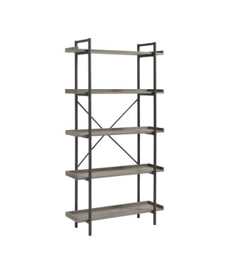 68" Urban Pipe Bookshelf, Dark Walnut