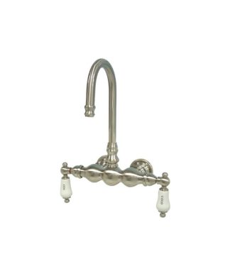 Vintage 3-3/8" Wall Mount Clawfoot Tub Filler, Satin Nickel
