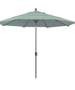 11' Champagne Auto-Tilt Crank Lift Aluminum Umbrella, Spa
