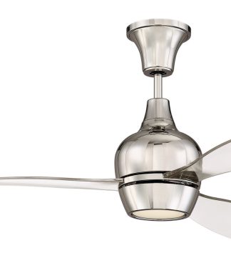 52" Nickel Ceiling Fan w/ Blades, LED Light & Wall Control - Craftmade Bordeaux