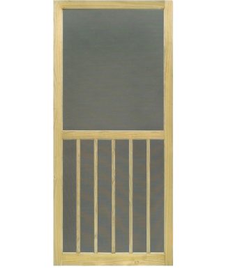 Wood Screen Door, ACQ Treated, 5-Bar, Stainable, 1x36"x80"