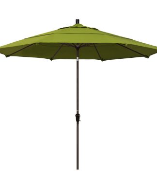 11' Bronze Auto-Tilt Crank Aluminum Umbrella, Ginkgo Pacifica