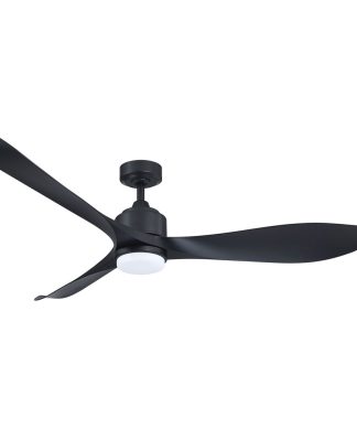 66 in Modern LED Ceiling Fan with 3 Blades and Remote Control, Black
