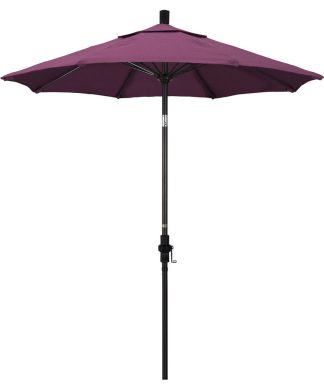 7.5' Bronze Collar Tilt Lift Fiberglass Rib Aluminum Umbrella, Iris