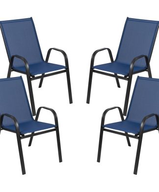 4 Pack Navy Patio Stack Chair