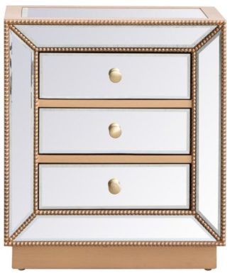 21" Mirrored Chest, Antique Gold