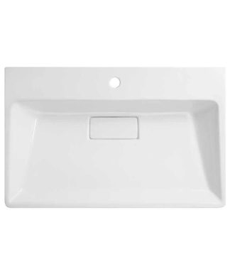 31" Wide Rectangular Ceramic Sinktop without Overflow in White