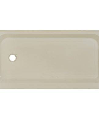Voltaire 48"x36" Single-Threshold, Center Drain, Shower Base, Biscuit