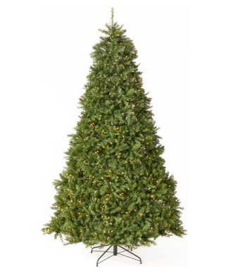 9-foot Fraser Fir Hinged Artificial Christmas Tree, Clear Led