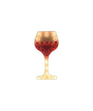 2 Foot White "Red Wine Glass" Icon