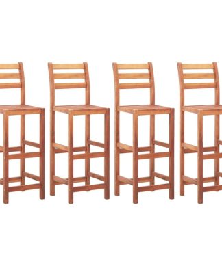 Vidaxl Bar Stools, Set of 4, Solid Acacia Wood