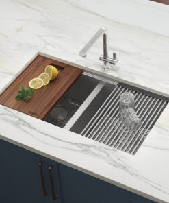 33-inch Workstation 60/40 Undermount 16 Gauge Stainless Steel Sink - RVH8356