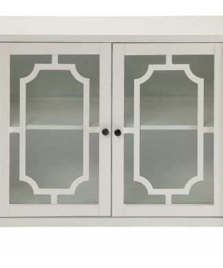 34"x15.4"x30" White Mdf Cabinet