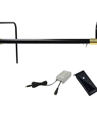 16" Slim Line Frame Light, Black/Brass With Plug-in and Remote