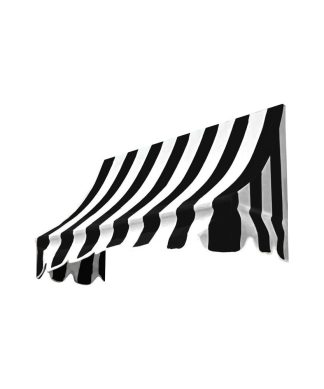 3' Nantucket Window, Entry Awning, 31" Hx24" D, Black/White