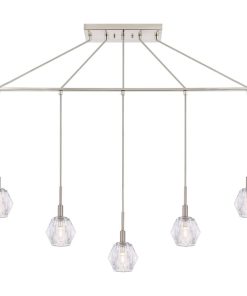 Woodbridge Lighting Jewel 5-Light Linear Pendant, Satin Nickel, LED G9
