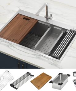 30-inch inch Workstation Drop-in 16 Gauge Ledge Stainless Steel Sink - RVH8030