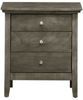 Whitley 3-Drawer Nightstand, Gray