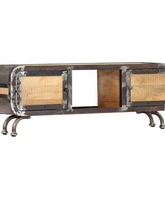 vidaXL Solid Mango Wood TV Cabinet Sturdy 47.2" Iron TV Drawer Stand Unit