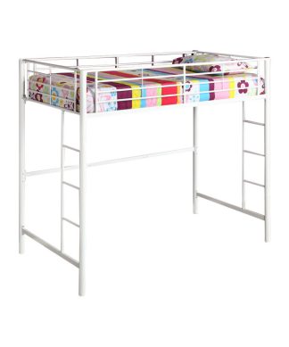 White Premium Metal Twin Loft Bunk Bed