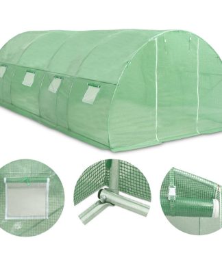 vidaXL Greenhouse with Steel Foundation 193.8 ft?19.7' Walk-In Plant Garden