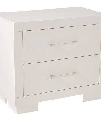 WoodNightstand with 2 Drawers, White