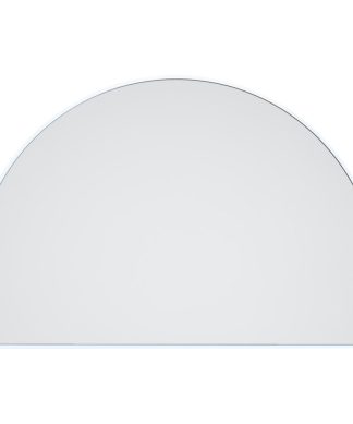 32"Hx48"W Arch Shape Stainless Steel Framed Mirror, White