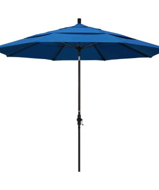 11' Bronze Collar Tilt Lift Fiberglass Rib Aluminum Umbrella, Pacifica, Pacific