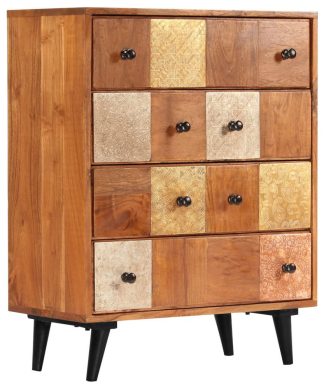 vidaXL Solid Acacia Wood Chest of Drawers Sturdy Sideboard Storage Cabinet