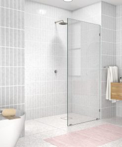 78"x34" Frameless Shower Door Single Fixed Panel, Brushed Nickel