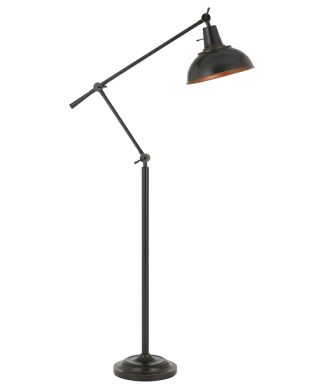 100 Watt Metal Body Floor Lamp with Adjustable Height and Head, Black