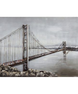 "The Golden Gate Bridge" Mixed Media Iron Hand Painted Dimensional Wall Art